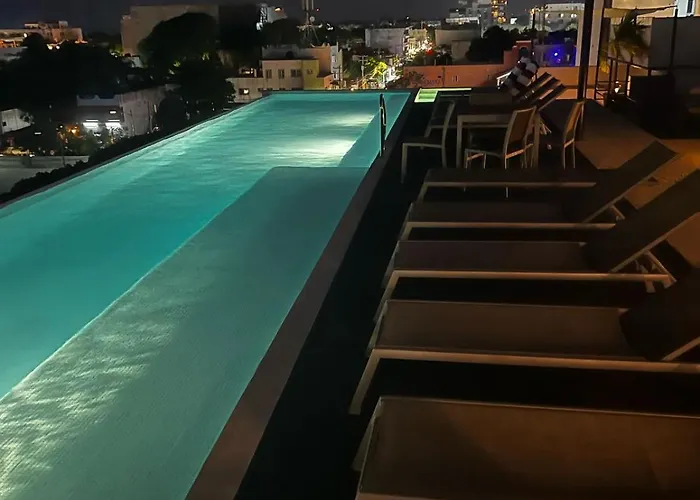 App 1 Room, Full Kitchen, 2 Private Balcon, Rooftop 24h Pool Sea View, Free Acces Gym Apartament